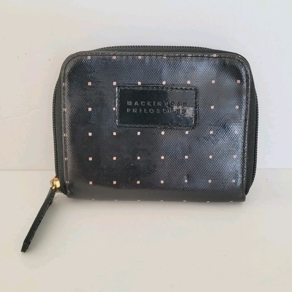 Vintage Mackintosh Philosophy‎ Black Pink Polka Dot Wallet Card Holder Medium